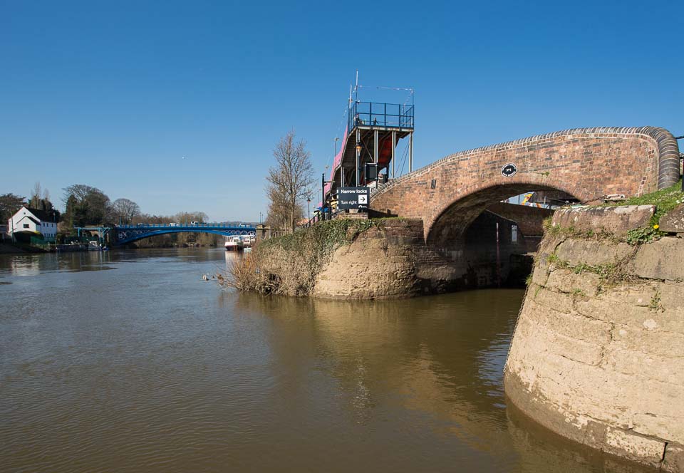 Severn Towing Path Bridge 1 adjacent to the Superslides ride and leading to the Stourport Basin Lower Staircase.
