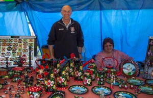 André Cornhill and Viv on their stall